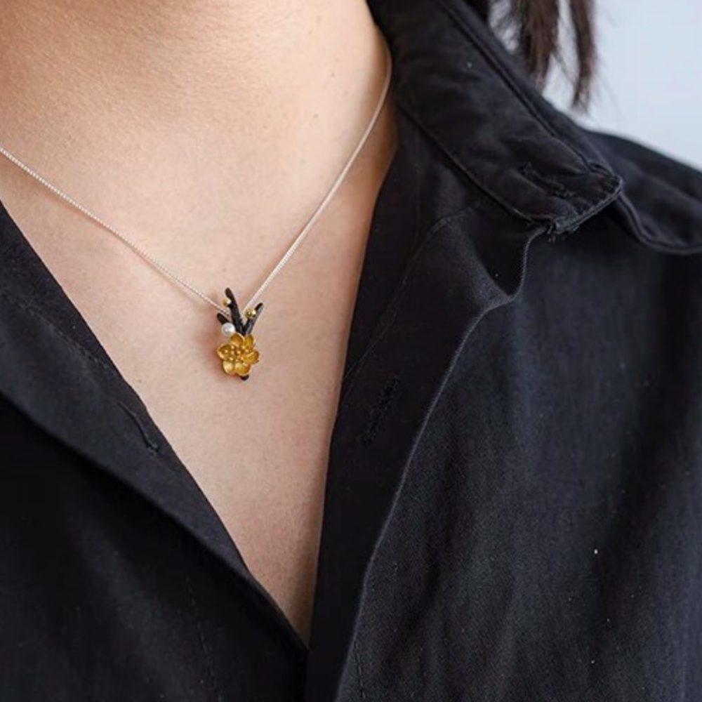 Artisan Handmade 925 Silver Natural Pearl Flower The Zaidea Necklace - Picture 5 of 12